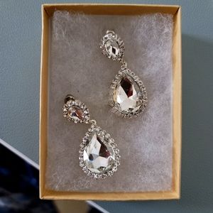 Faux diamond drop earrings
